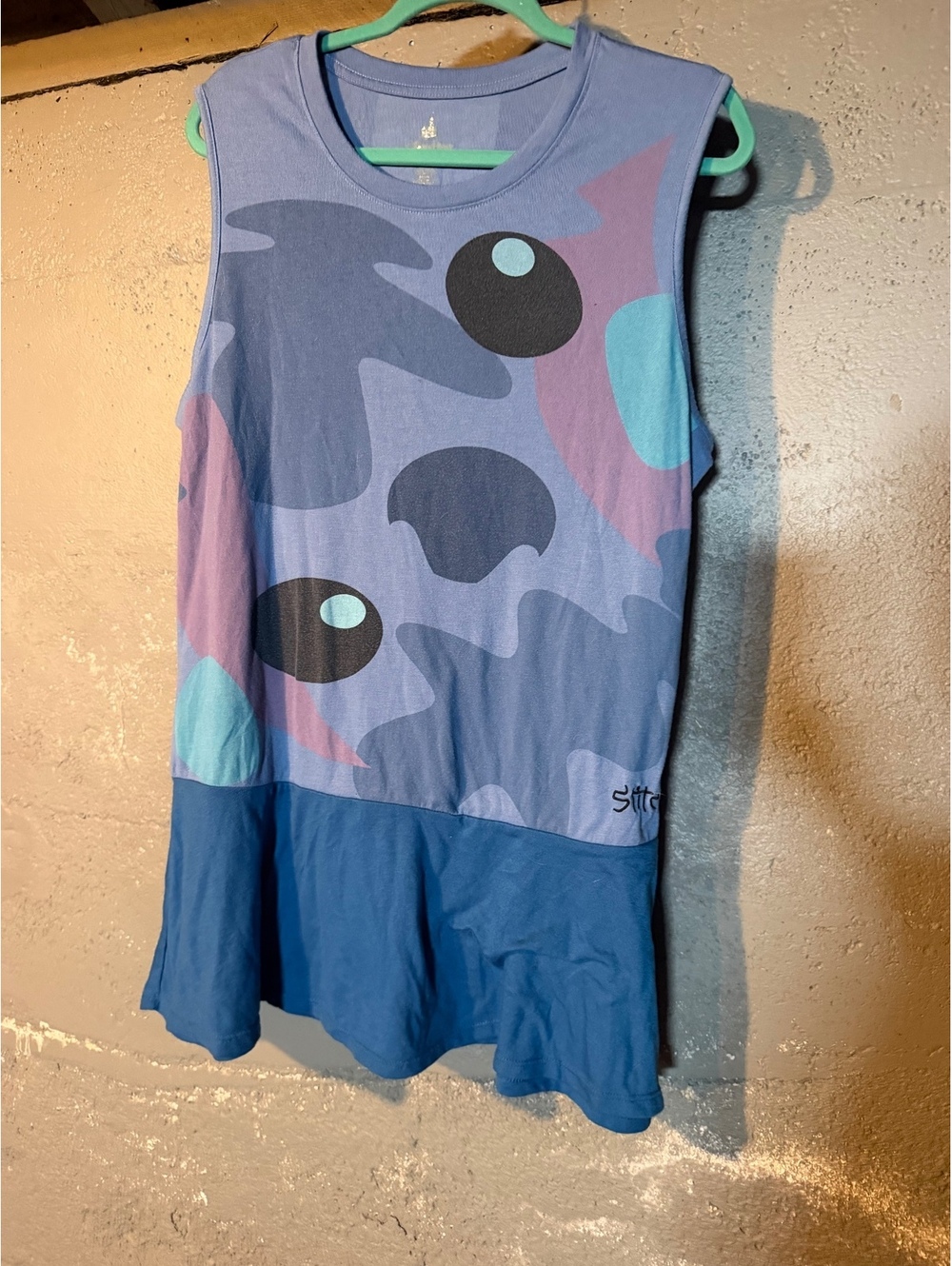 Disney Stitch Sleeveless Dress with Blue Color Block